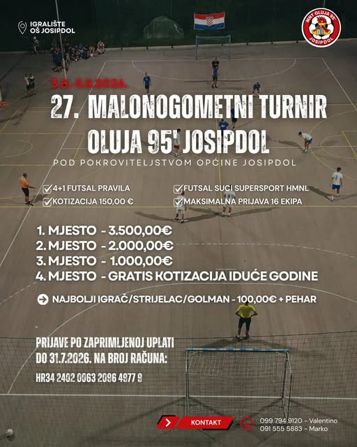 27. malonogometni turni Oluja 95 Josipdol
