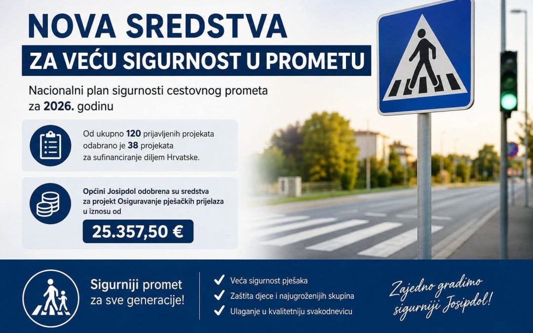 Nova sredstva za veću sigurnost prometa u Općini Josipdol